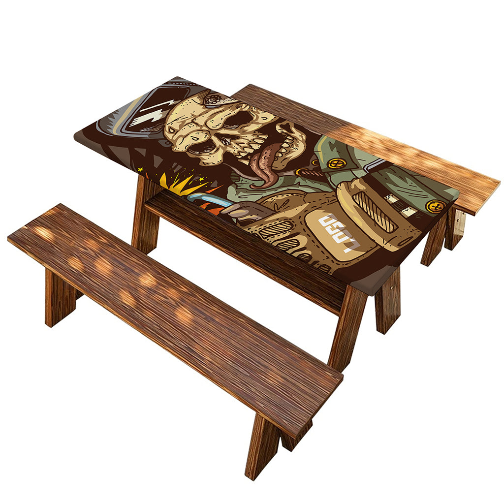 Dead Welder Print Picnic Table Cover