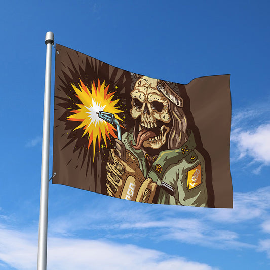Dead Welder Print Polyester Flag