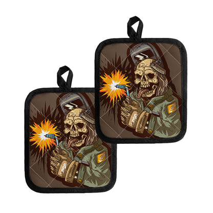Dead Welder Print Pot Holders