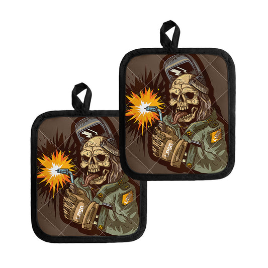 Dead Welder Print Pot Holders