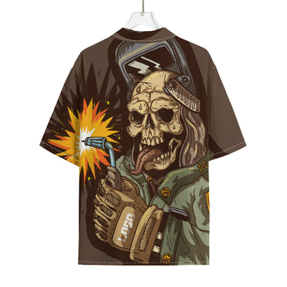 Dead Welder Print Rayon Hawaiian Shirt