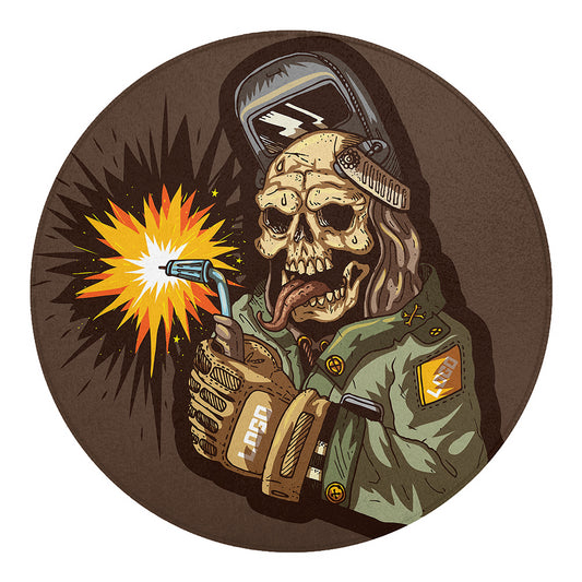 Dead Welder Print Round Blanket