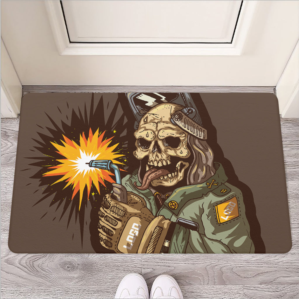 Dead Welder Print Rubber Doormat