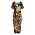 Dead Welder Print Short Sleeve Long Nightdress