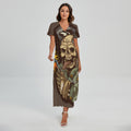 Dead Welder Print Short Sleeve Maxi Dress