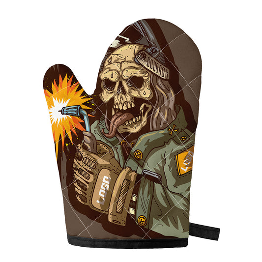 Dead Welder Print Single Oven Mitt