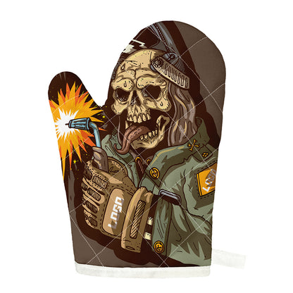 Dead Welder Print Single Oven Mitt