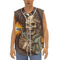 Dead Welder Print Sleeveless Baseball Jersey