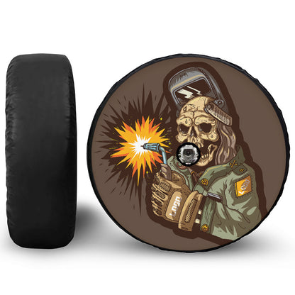 Dead Welder Print Tire Cover With Camera Hole