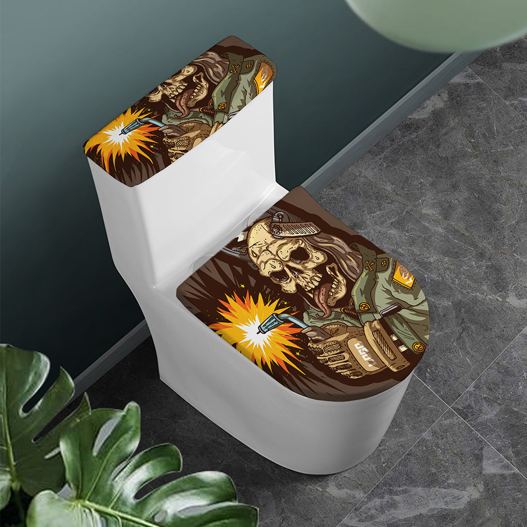 Dead Welder Print Toilet Lid And Tank Cover Set