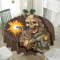 Dead Welder Print Waterproof Round Tablecloth