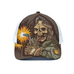 Dead Welder Print White Mesh Trucker Cap