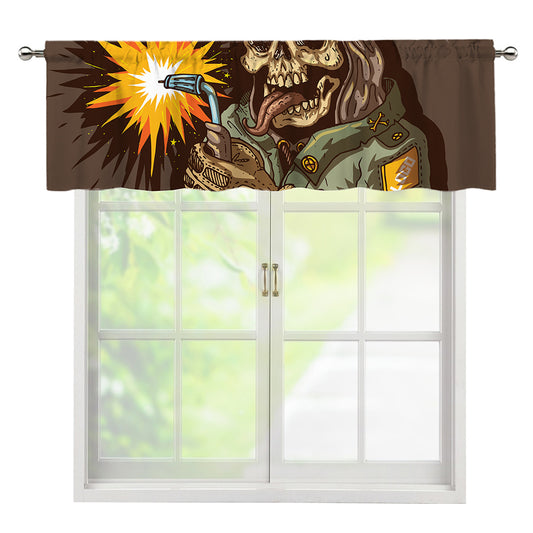 Dead Welder Print Window Valance