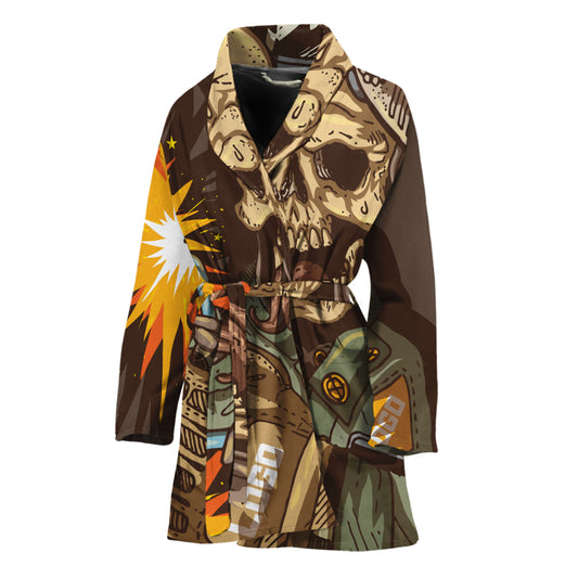 Dead Welder Print Women's Bathrobe