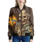Dead Welder Print Women's Bomber Jacket
