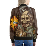 Dead Welder Print Women's Bomber Jacket