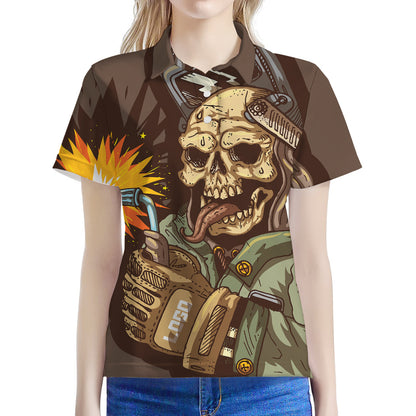 Dead Welder Print Women's Polo Shirt