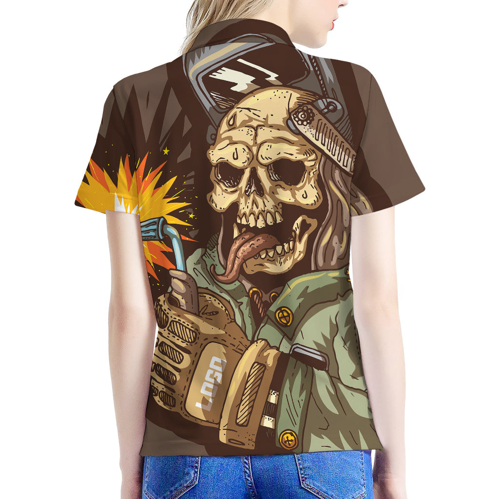 Dead Welder Print Women's Polo Shirt