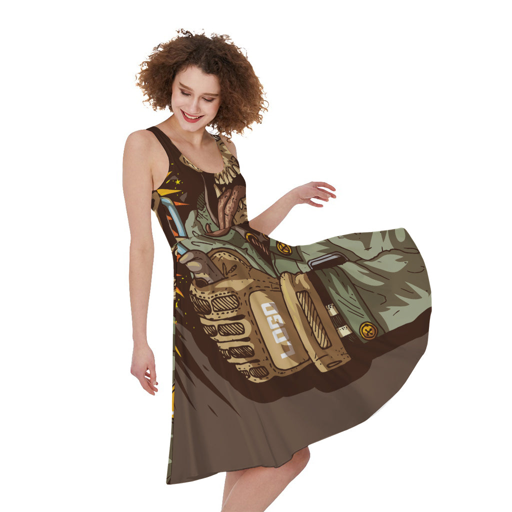 Dead Welder Print Women's Sleeveless Dress