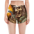 Dead Welder Print Women's Split Running Shorts