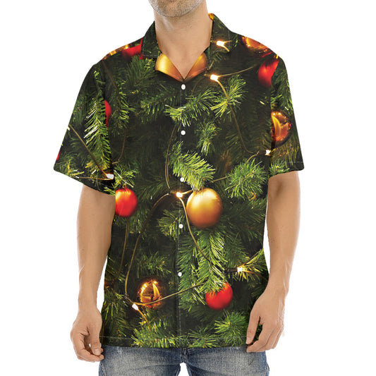 Decorated Christmas Tree Print Aloha Shirt