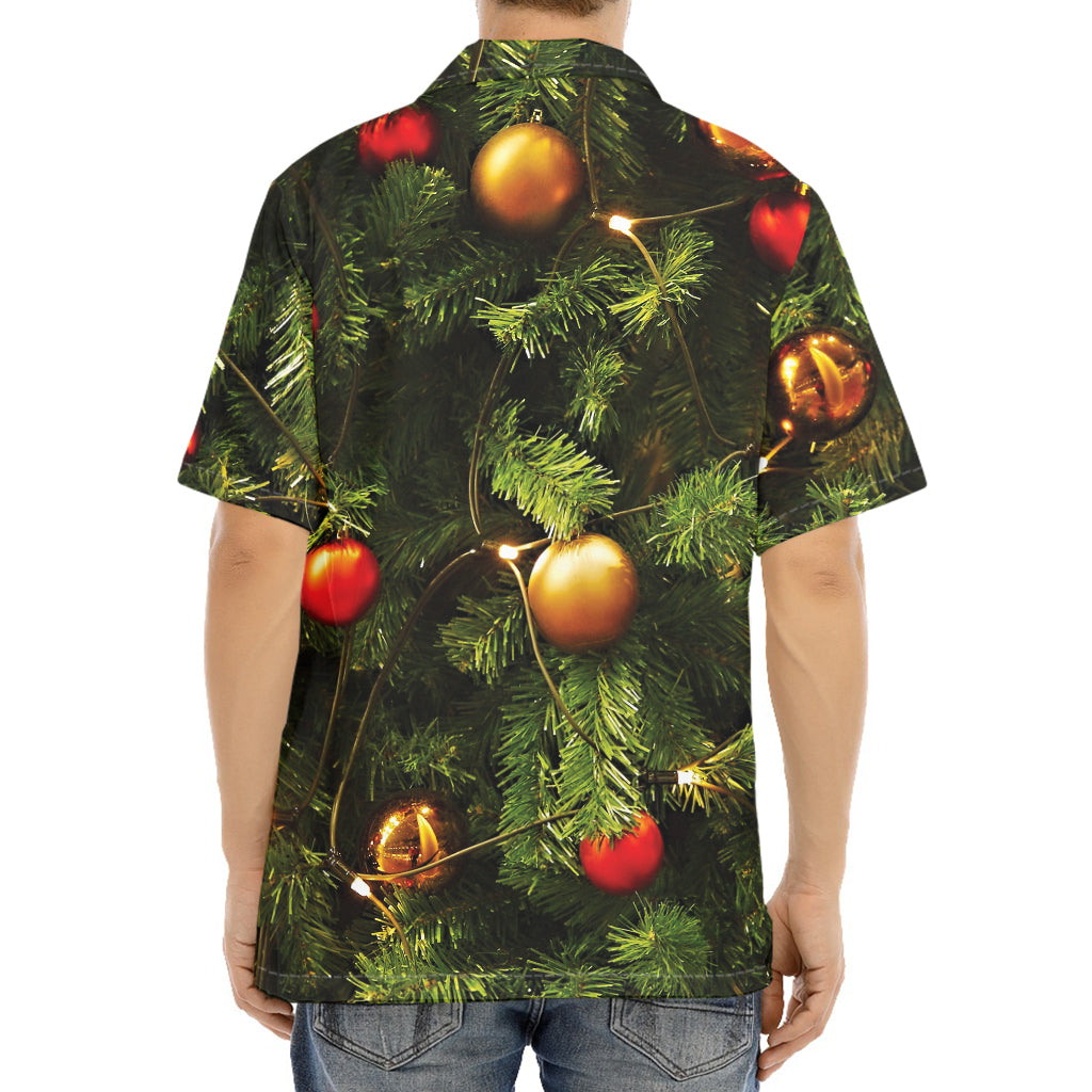 Decorated Christmas Tree Print Aloha Shirt