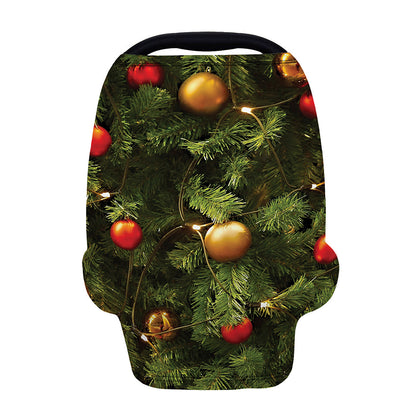 Decorated Christmas Tree Print Baby Seat Cover