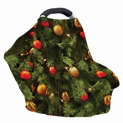Decorated Christmas Tree Print Baby Seat Cover