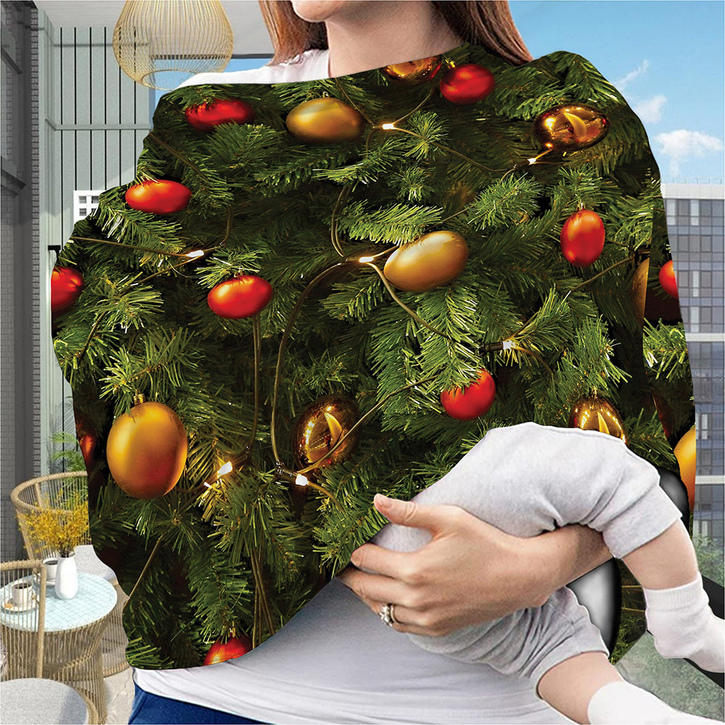 Decorated Christmas Tree Print Baby Seat Cover