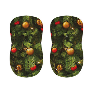 Decorated Christmas Tree Print Bar Stool Covers