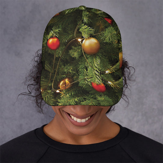 Decorated Christmas Tree Print Baseball Cap