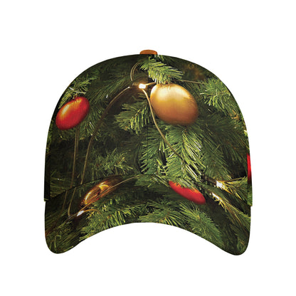 Decorated Christmas Tree Print Baseball Cap