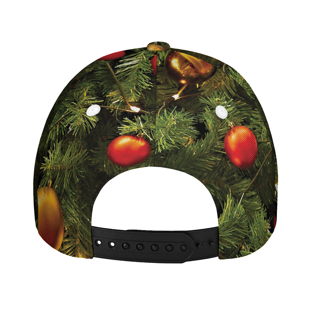 Decorated Christmas Tree Print Baseball Cap