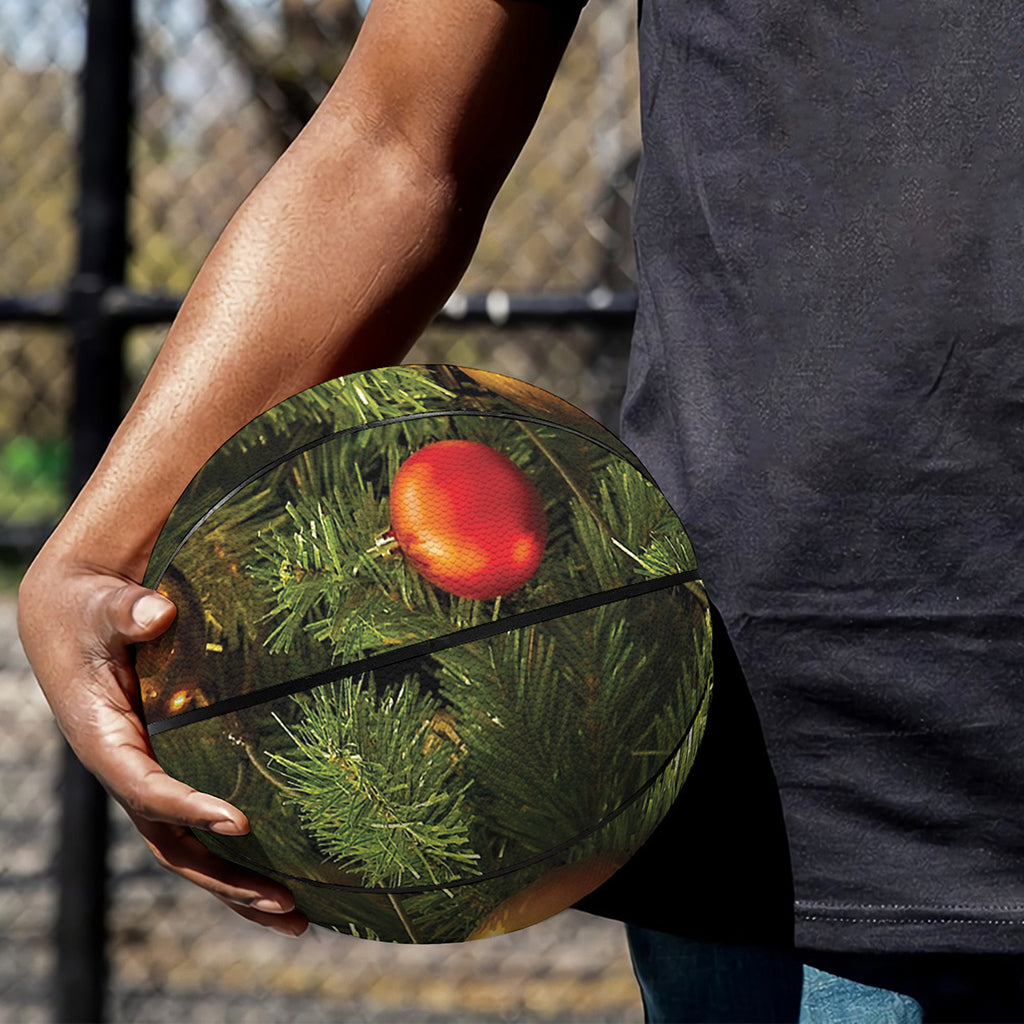 Decorated Christmas Tree Print Basketball