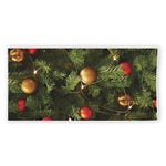 Decorated Christmas Tree Print Beach Towel