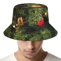 Decorated Christmas Tree Print Bucket Hat
