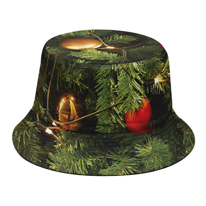 Decorated Christmas Tree Print Bucket Hat