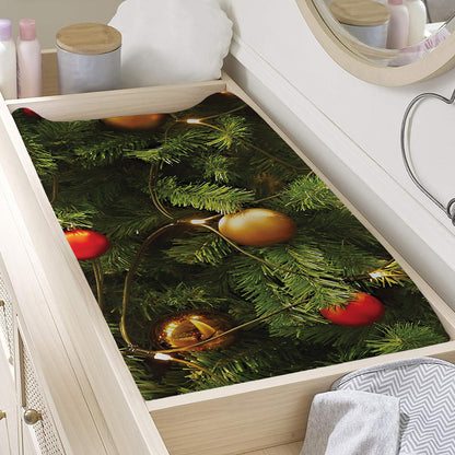Decorated Christmas Tree Print Changing Pad Cover