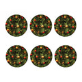 Decorated Christmas Tree Print Coaster Set