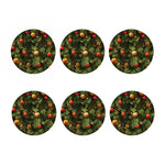 Decorated Christmas Tree Print Coaster Set