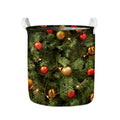 Decorated Christmas Tree Print Collapsible Laundry Basket