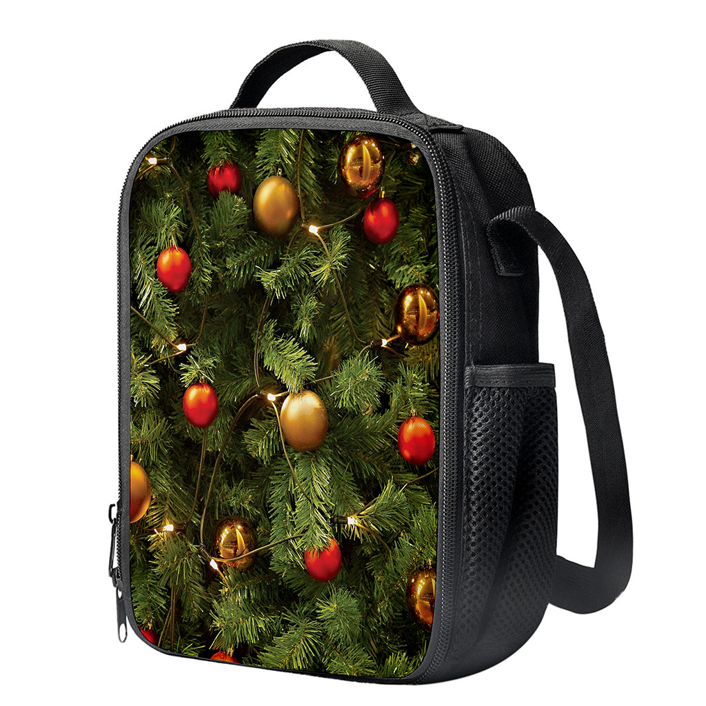 Decorated Christmas Tree Print Crossbody Lunch Bag