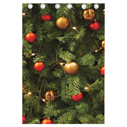 Decorated Christmas Tree Print Curtain