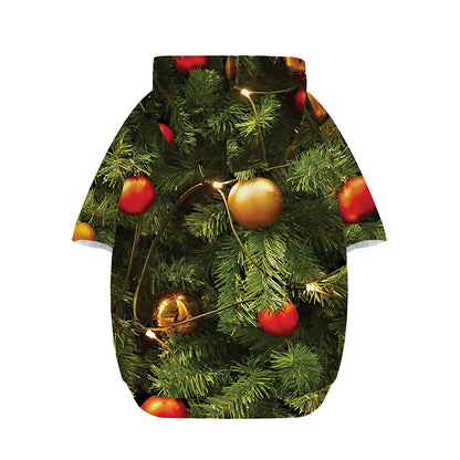 Decorated Christmas Tree Print Dog Zip Up Hoodie