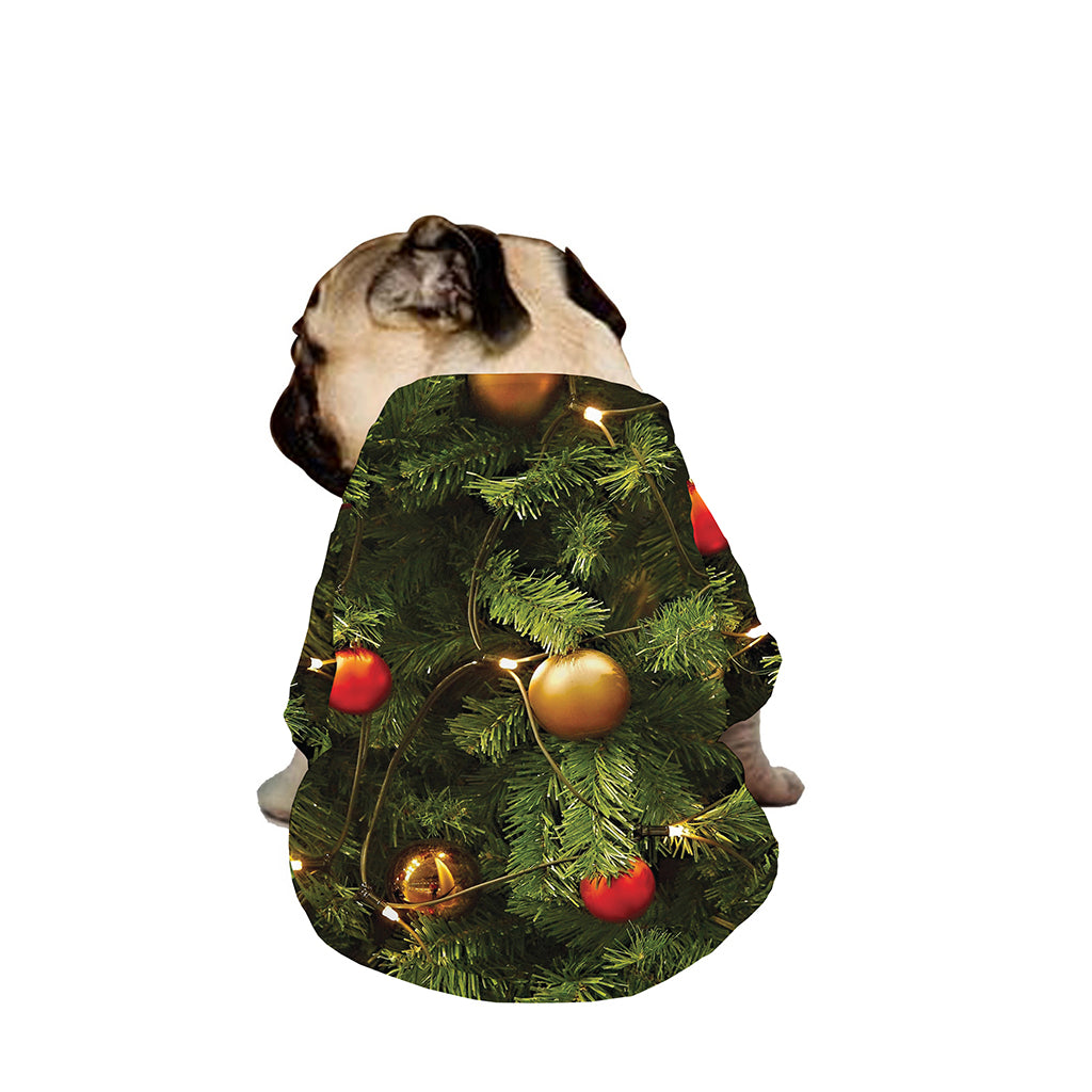 Decorated Christmas Tree Print Dog Zip Up Jacket