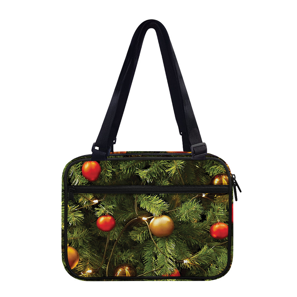 Decorated Christmas Tree Print Double Strap Bible Bag