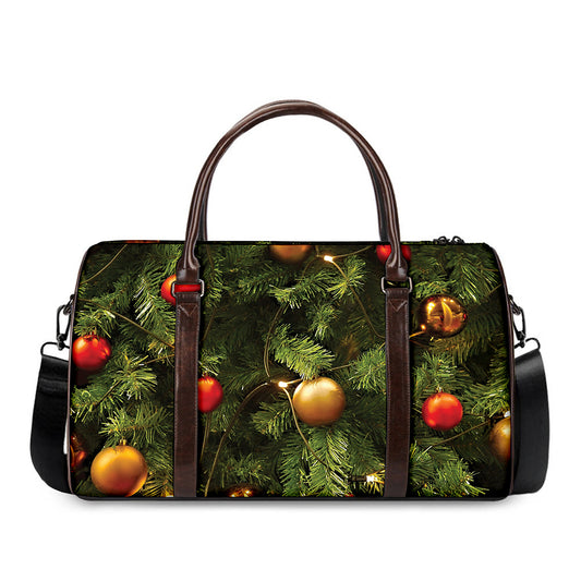 Decorated Christmas Tree Print Duffle Bag