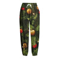 Decorated Christmas Tree Print Fleece Lined Knit Pants