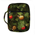 Decorated Christmas Tree Print Front Pocket Bible Bag