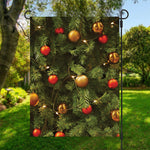 Decorated Christmas Tree Print Garden Flag
